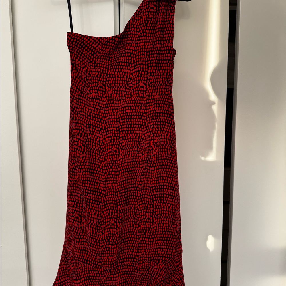 Club Monaco One-Shoulder Dress in Red and Dark Blue/Black - Picture 7 of 7